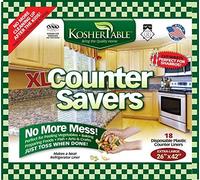 Extra Large Disposable Counter Liners Pack of 18 Plastic Kitchen Counter Covers for Easy Cleanup After Food Prep- Foldable, Versatile Kitchen Countertop Protectors- Top Time Savers