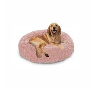 Extra Large Donut Calming Dog Beds, Orthopedic Dog Cat Pet Bed Anxiety Relief, Pet Crate Mattress Washable for Large Labrador, German Shepherd (120x120x20cm,Pink)