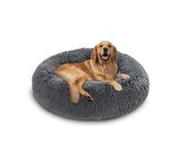 Extra Large Donut Calming Dog Beds, Orthopedic Dog Cat Pet Bed Anxiety Relief, Pet Crate Mattress Washable for Large Labrador, German Shepherd (100x100x20cm,Dark Grey)