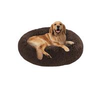 Extra Large Donut Calming Dog Beds, Orthopedic Dog Cat Pet Bed Anxiety Relief, Pet Crate Mattress Washable for Large Labrador, German Shepherd (120x120x20cm,Brown)