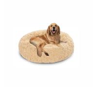 Extra Large Donut Calming Dog Beds, Orthopedic Dog Cat Pet Bed Anxiety Relief, Pet Crate Mattress Washable for Large Labrador, German Shepherd (80x80x20cm,Beige)