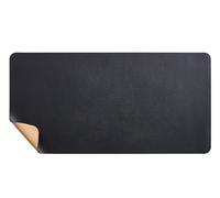 Extra Large Double-Sided Desk Mat, 120x60cm Cork and Leather Mouse Pad, Desktop and Laptop Mat for Office and Home Use, Non-Slip, Easy to Clean(Black,60x35cm)