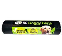 Extra Large DOUBLE THICK Strong Doggy Poo Bags Roll Tie Handles 36cm x 30cm Dog Puppy Thick Handle Waste Bag
