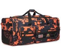 Extra Large Duffle Bag for Men, Heavy Duty Duffle Bag for Travel, Large Sports Gym Equipment Bag for Hockey Football Soccer Baseball Basketball & Team training, Orange Graffiti, Tactical Extra Large