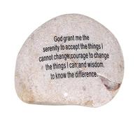 Extra Large Engraved Inspirational Serenity Prayer and Cross Double Sides Engraved Stone (4-4.5 Inches) from The Holy Land