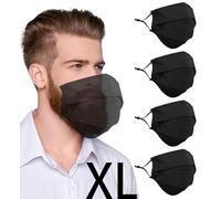 Extra Large Face Masks for Men Adults with Big/Beard Face, Adjustable Ear Loops, Cotton Cloth Fabric XL Masks with Nose Wire, Washable Reusable Breathable