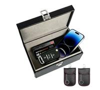 Extra Large Faraday Box for Car Keys with 2 Pack Faraday Pouch,RFID Signal Blocker Key Fob Protector,Keyless Entry Car Key Signal Blocking Box,Car Key Fob Protector for Car Phone Credit Card Security