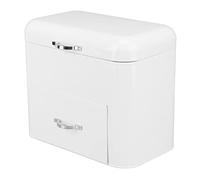 Extra Large Farmhouse Bread Container with 2 Shelves, Sturdy Iron Bread Box for Baked Goods - Milky White