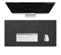 Extra Large Felt Desk Pad, Non-Slip Desk Mat Protector for Keyboard Mouse, Soft Durable Water-Resistant Scratch-Proof Office Desk Cover for Home Work (Black,90x45cm)