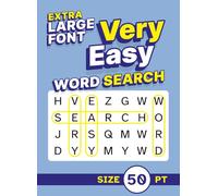 Extra Large Font Very Easy Word Search Size 50 pt: Simple Puzzle Book for Adults and Seniors
