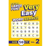 Extra Large Font Very Easy Word Search Size 50 pt Vol. 2: Simple Puzzle Book for Adults and Seniors