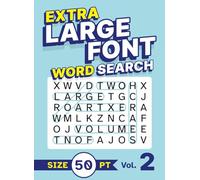 Extra Large Font Word Search Size 50 pt Vol. 2: XL Jumbo Print Puzzle Book for Seniors