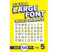 Extra Large Font Word Search Size 50 pt Vol. 5: XL Jumbo Print Puzzle Book for Seniors