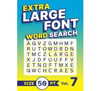 Extra Large Font Word Search Size 50 pt Vol. 7: XL Jumbo Print Puzzle Book for Seniors