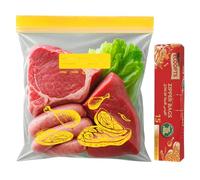 Extra Large Food Storage Freezer Bags by ECOOPTS | Double Zipper Lock&Easy to Open Fresh Bags| Ultra Stong Reusable, BPA Free 29×41.5cm/Bag (15, XL)