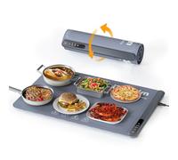 Extra Large Food Warming Tray with Adjustable Temperature Control, Electric Server Warmer Mat, Hot Plate for Buffets, Restaurants, House Parties, Party Events (24" x 16") - Gray