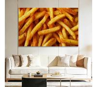 Extra Large Framed Canvas Wall Art, Modern Pop Art French Fries Decor Poster Prints for Spacious Lounge Wall Canvases Artwork - 120x80 cm