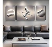 Extra Large Framed Modern Abstract Wall Art for Living Room, 3 Piece Black Grey Prints Paintings Artwork for Walls, Silver Gray Luxury Pictures for Hallway Entryway Foyer Stair Office Wall Decor