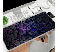 Extra-Large Futuristic Black Mouse Pad with Vibrant Neon Lines Rubber Base & Precision Stitching for Gaming & Office - Ideal Gift - Red and Purple Large Size
