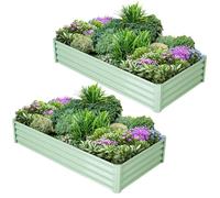 Extra Large Galvanized Raised Garden Bed Kit - Durable Metal Planter Box with Reinforced Support, Open Bottom, Rust-Resistant, Easy Assembly - Ideal for Vegetables, Flowers, Herbs - 6x3x1FT, Green