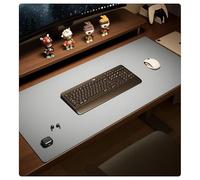 Extra Large Gaming Mouse Pad, Black, Premium Cloth Surface with Natural Rubber Base, 90x40cm, Anti-Slip Desk Mat for Gaming and Office (Grey)