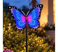 Extra Large Garden Stake Light - 76cm Animated LED Lamp - Solar Butterfly | Colour Changing Solar Lights, Freestanding Waterproof Outdoor Decor For Pathway, Flower Bed Decor & Butterfly Gifts for Women