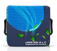 Extra Large Gel Seat Cushion for Long Sitting, Back Pain, Sciatica, Tailbone Pain, Hip Pressure Relief - Egg Sitting Purple Gel Cushion for Office Chair Cushion, Car Seat, Wheelchair Cushion- 2 Covers