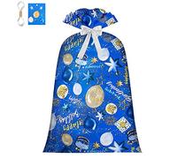 Extra Large Gift Bag Jumbo Giant Gift Bags,Oversized XL Big Huge Gift Bag for Present,Blue Gift Wrap Birthday Bag Plastic Bike Wrapping Bag for Large Gifts for Boy Men Child Kids(48inch 1Pack)