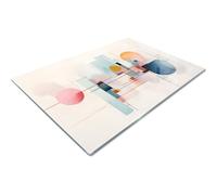 Extra Large Glass Chopping Board | Glass Worktop Savers for Kitchen | Glass Cutting Board | Orange Red Yellow Blue Pink Paint Strokes Colour Splash