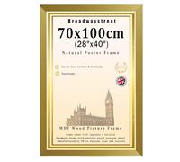 Extra Large Gold 100x70cm Poster Frame, Wall Mounted Picture Frame 70x100cm Vertical Horizontal Wall Photo Frames, Premium Quality Wood, Prespex Sheet Home Office Wall gallery Decor 28"x40"