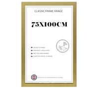 Extra Large Gold Poster Frame 75x100 cm | MDF Wooden | Modern Decorative Photo & Art Frame | Durable Shatter-Proof Front