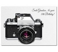 Extra Large Grandson 18th Birthday Card - XL Big thick A4 size - Special Age Year - Photography Camera Photographer - Creative Greeting - Huge Happy Wishes - Stunning Vector Art - UK Eco-Friendly