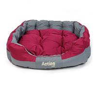 Extra Large Grey/Burgundy Waterproof Round Dog Bed