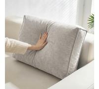 Extra Large Grey Reading Pillow with Washable Cover,Grey,100×45×12cm | 70×45×12cm size with breathable chenille cover and high-resilience pearl cotton filling for customized comfort.