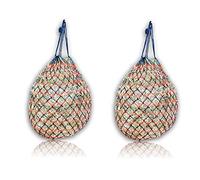 Extra Large Hay Net for Horses 5 x 5 cm Mesh Species-Appropriate Feeding Improved Digestion Hay Bag for Travelling Feeding Bag for Ponies Young Horses Old Horses Goats (2 x Black/Red)