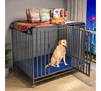 Extra Large Heavy Duty Dog Crate with Locking Door, Removable Tray, Wheels, and Openable Top - XXL Metal Kennel for Pets