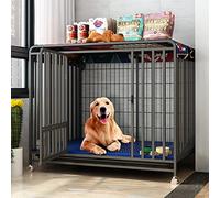 Extra Large Heavy Duty Dog Crate with Locking Door & Removable Tray - XXL Metal Kennel with Wheels and Openable Top