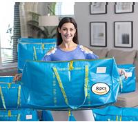 Extra Large Heavy Duty Moving Bags with Handles for Storage or Travel,8 Large Totes,Waterproof Oversized Jumbo Organizers,Reinforced Puncture Resistance and Strong Zipper Pulls