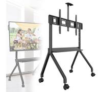 Extra Large Height Adjustable TV Stand for 60-120 Inch TVs Rolling Cart Supports Up to 264 Lbs Features Camera Tray for Presentations and Events