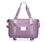 Extra Large Holdall with Wheels, Multicolor Rolling Duffel Bag with Wheels Dry Wet Separation Yoga Fitness Travel Bag(Light Purple)