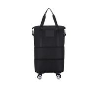 Extra Large Holdall with Wheels, Rolling Duffel Bag with Detachable Wheels Multicolor Expandable(Black)