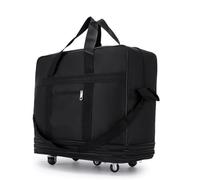 Extra Large Holdall with Wheels, Rolling Duffel Bag with Wheels Checked Large-Capacity Waterproof Foldable Travel Work Black(Black Medium)