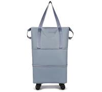 Extra Large Holdall with Wheels, Rolling Duffel Bag with Wheels Expandable Lightweight Foldable Multicolor Wet Dry Pockets(Blu)