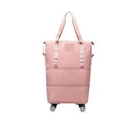 Extra Large Holdall with Wheels, Rolling Duffel Bag with Wheels Waterproof Oxford Cloth Expandable Multicolor(Roze)