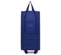 Extra Large Holdall with Wheels, Rolling Duffel Detachable Wheels Multi-Compartment Adjustable Business Travel Multicolor(Blu)