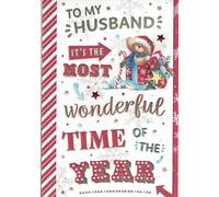 Extra Large Husband Christmas Card, Cute Festive Teddy Design, 8 Page Insert, 30.5 x 20.3 cm