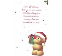 Extra Large Husband Christmas Card****Vintage Father Christmas****8 Page Insert***12 X 7.5 INCHES**