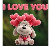 Extra Large I Love You Puppy Love Valentines Window Sticker | 3 Pieces Valentines Window Decoration | Easy to Apply | Re-usable | Valentine Decorations for Shops Windows