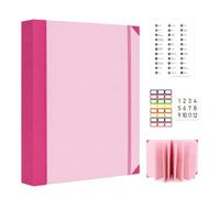 Extra Large Important Document Organizer Binder with Labels and Pockets, 2" Spine Expanding File Folder for Birth Certificates, Passports & Wills, High-Capacity Family Emergency Binder, Pink