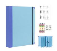 Extra Large Important Document Organizer Binder with Labels and Pockets, 2" Spine Expanding File Folder for Birth Certificates, Passports & Wills, High-Capacity Family Emergency Binder, Blue